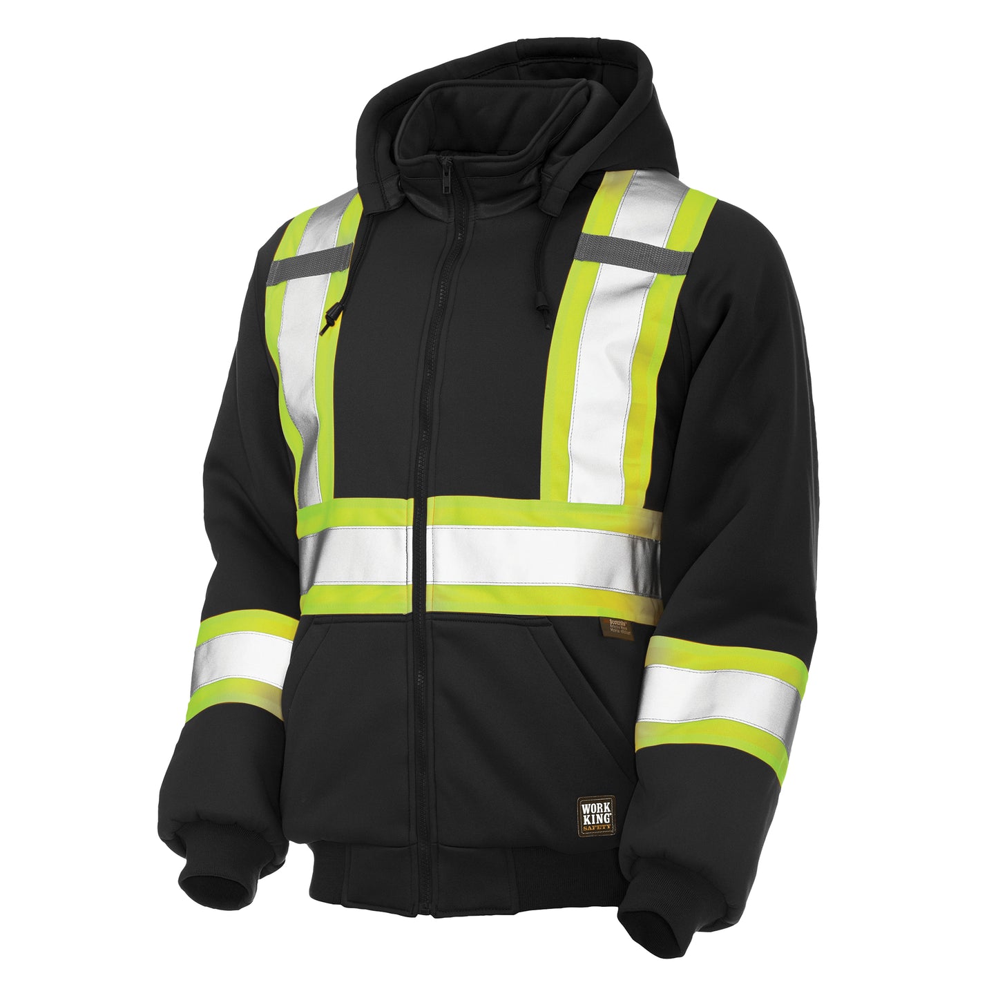 Tough Duck Insulated Safety Hoodie, Polyester, Medium, Black