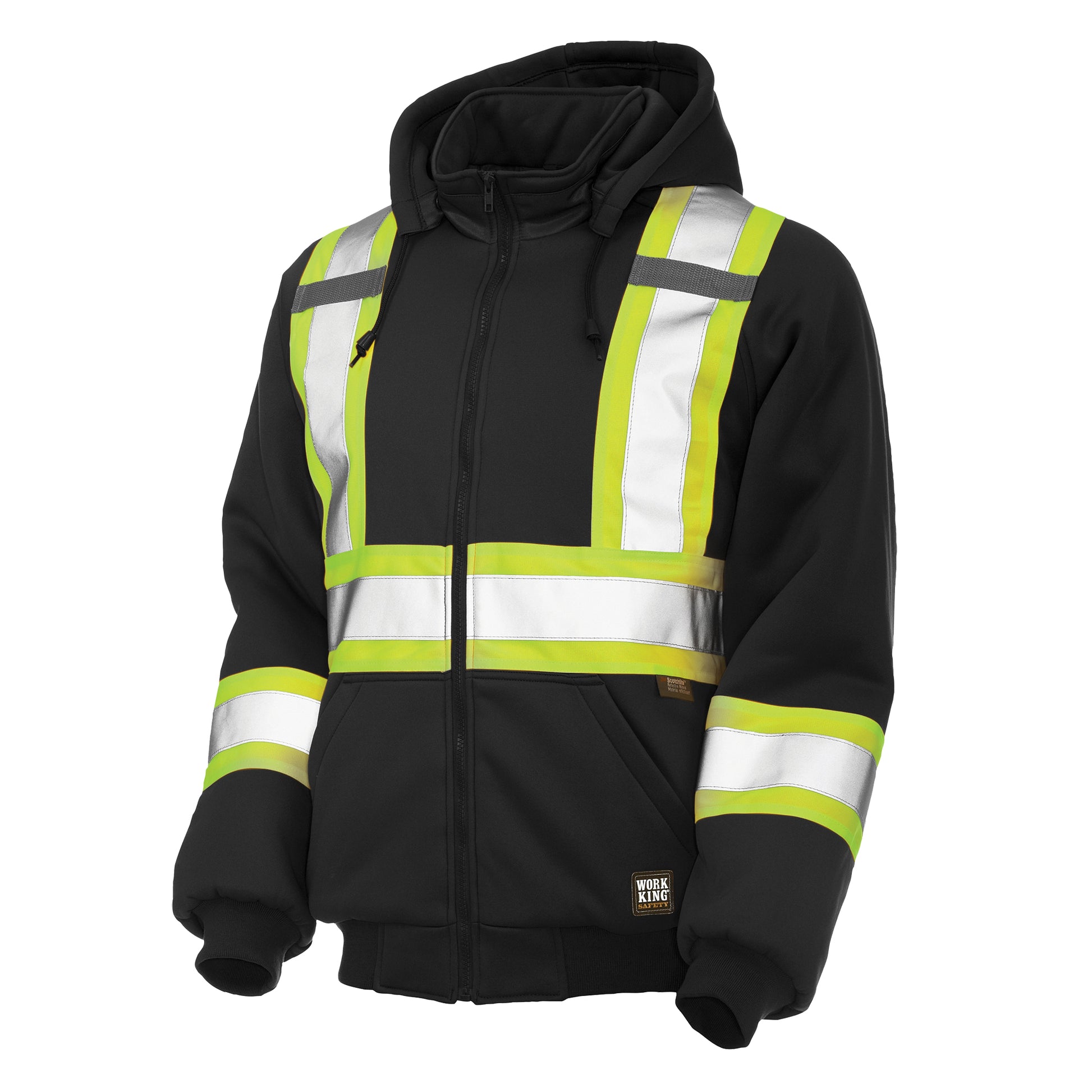 Tough Duck Insulated Safety Hoodie, Polyester, Medium, Black