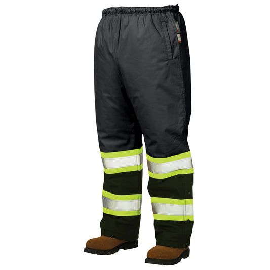 Tough Duck Lined Pull-On Safety Pant, Polyester, X-Large, Black