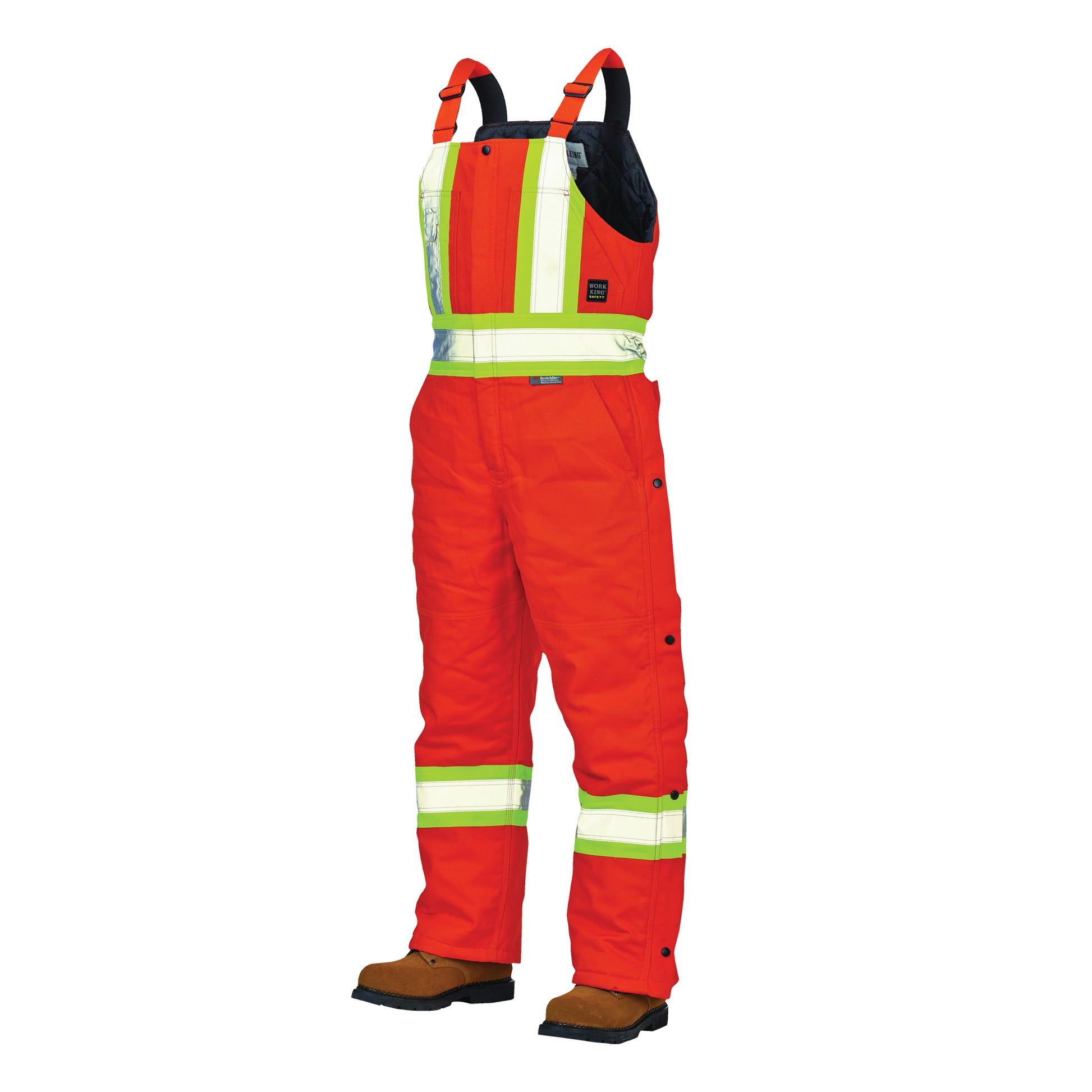 Tough Duck Duck Lined Safety Overalls, Cotton, Medium, High Visibility Orange