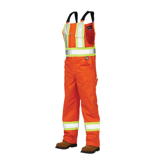 Tough Duck Unlined Safety Overalls, Poly-Cotton, 4X-Large, High Visibility Orange