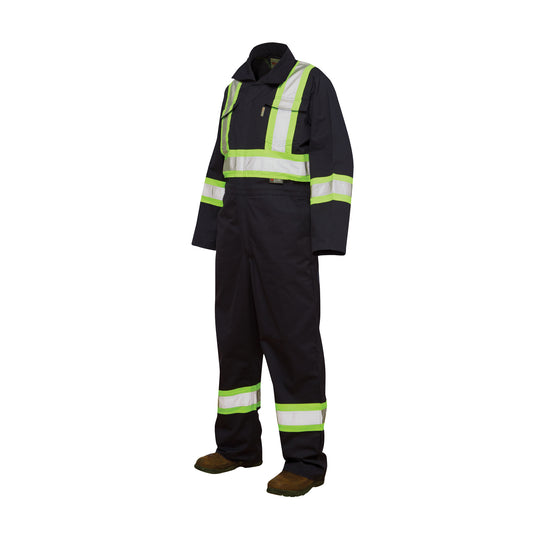 Tough Duck Unlined Safety Coveralls, 3X-Large, Navy Blue