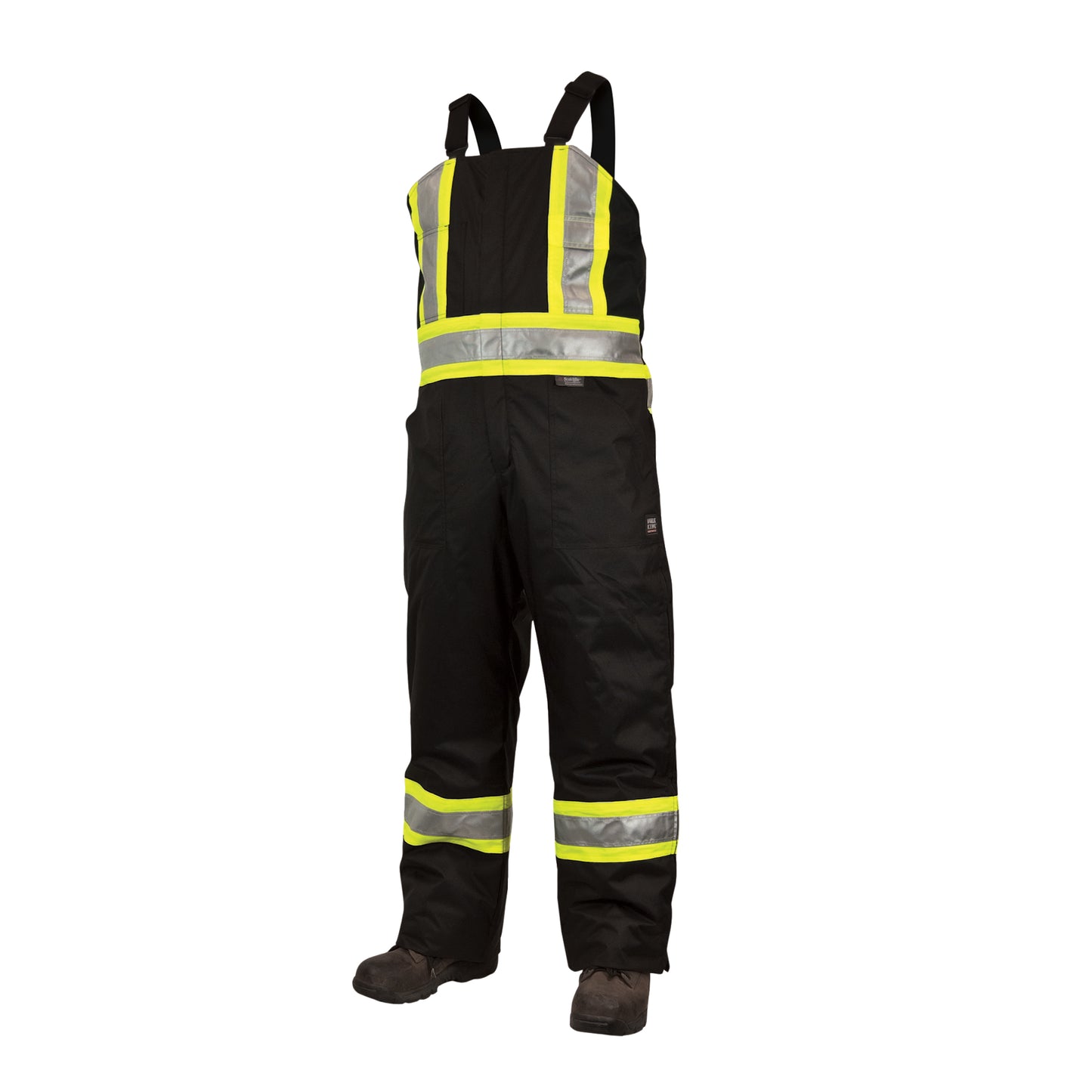 Tough Duck Lined Safety Overalls, Polyester/Polyurethane, 5X-Large, Black