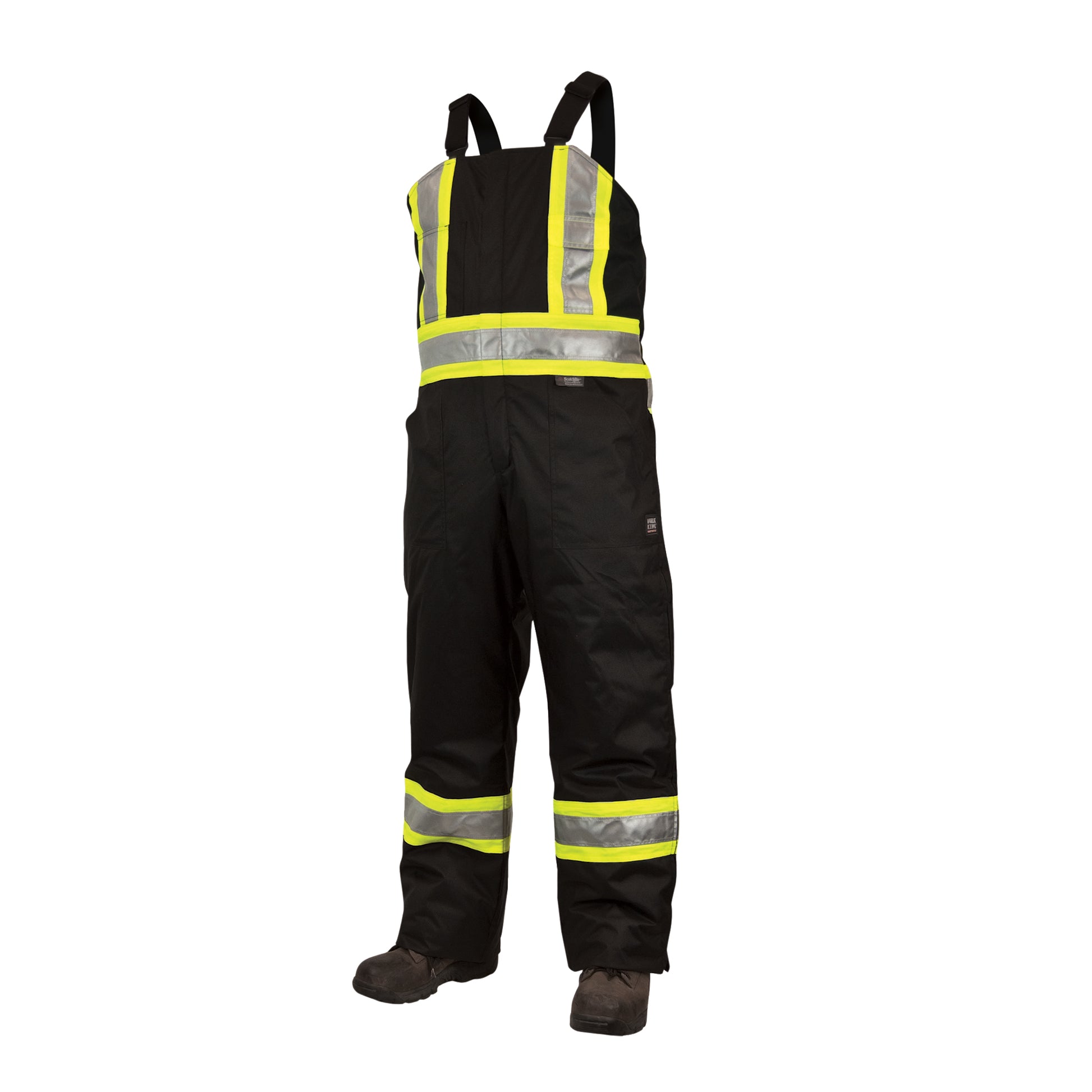 Tough Duck Lined Safety Overalls, Polyester/Polyurethane, 5X-Large, Black