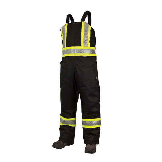 Tough Duck Lined Safety Overalls, Polyester/Polyurethane, 5X-Large, Black