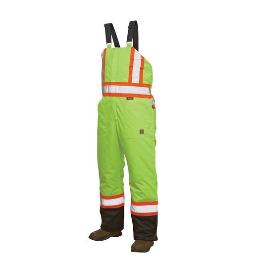 Tough Duck Lined Safety Overalls, Polyester/Polyurethane, Large, High Visibility Lime-Yellow