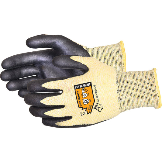 Superior Glove Works Ltd. Dexterity® Cut-Resistant Gloves, Size 2X-Large/11, 13 Gauge, Foam Nitrile Coated, Kevlar® Shell, ASTM ANSI Level A4
