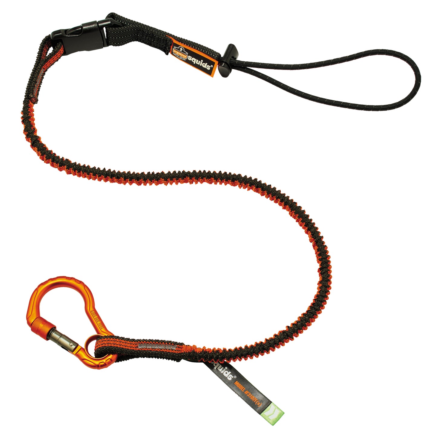Ergodyne Squids® 3102F(x) Detachable Tool Lanyard, Bungee, Carabiner/Loop