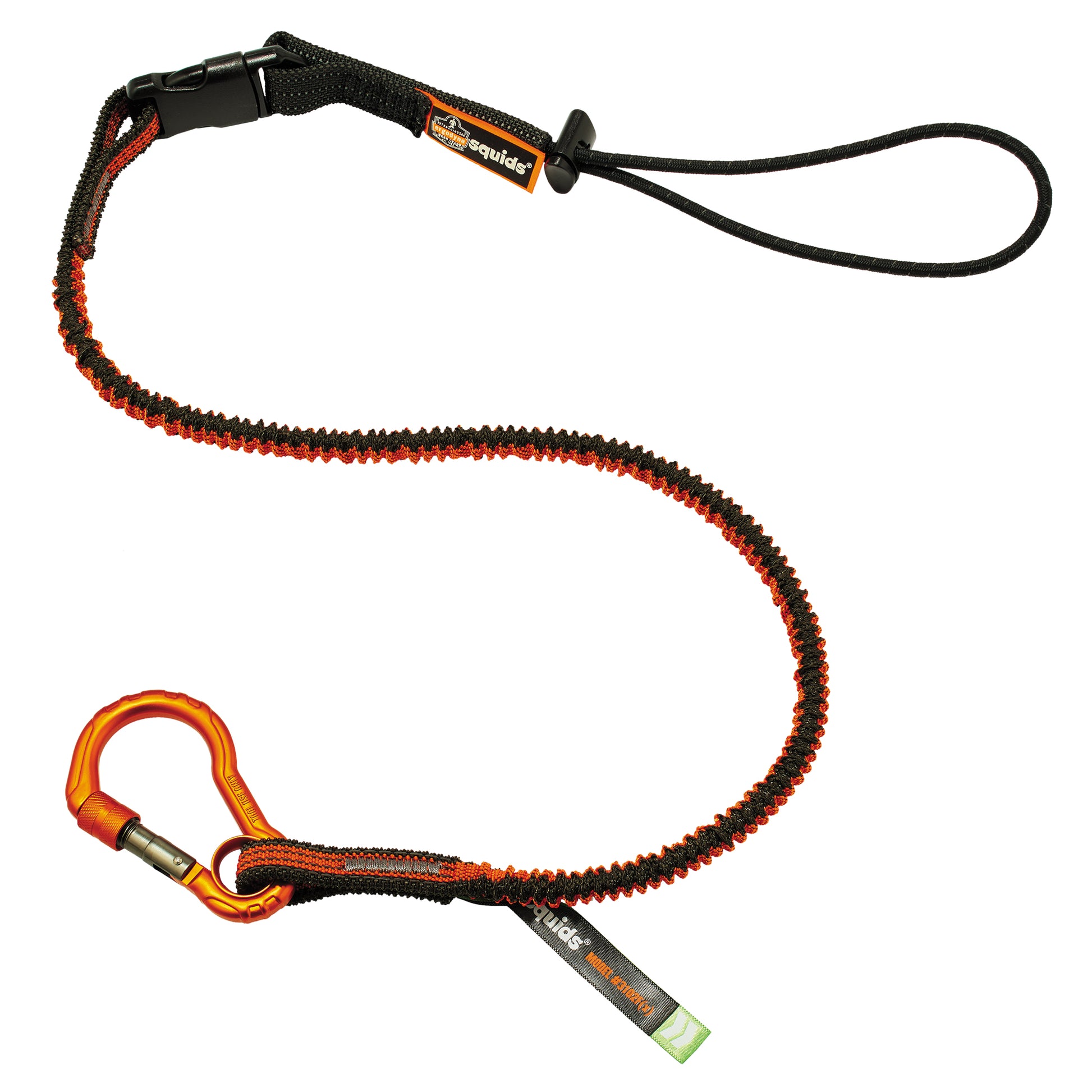 Ergodyne Squids® 3102F(x) Detachable Tool Lanyard, Bungee, Carabiner/Loop