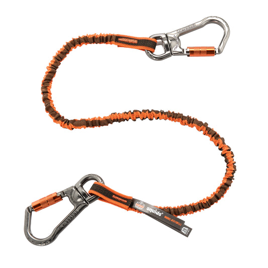 Ergodyne Squids® 3119F(x) Double-Locking Tool Lanyard with Swivel, Bungee, Dual Carabiner