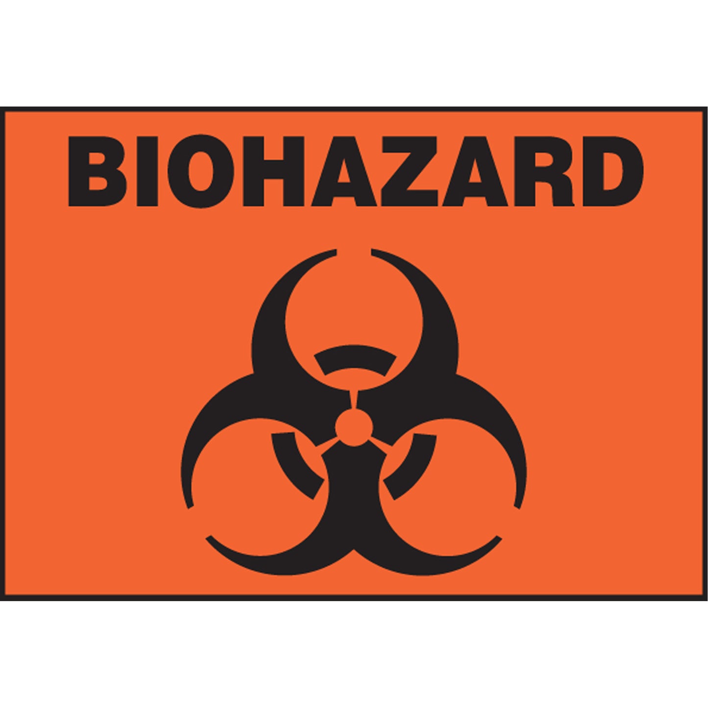 Accuform Signs Biohazard Safety Label, 3.5" x 5", Vinyl, English with Pictogram