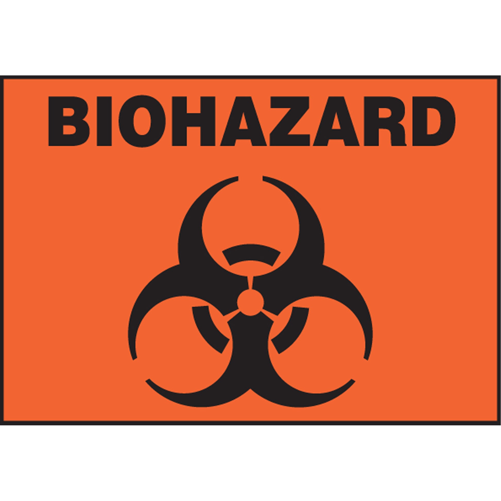 Accuform Signs Biohazard Safety Label, 3.5" x 5", Vinyl, English with Pictogram