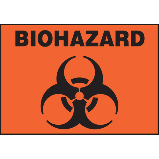 Accuform Signs Biohazard Safety Label, 3.5" x 5", Vinyl, English with Pictogram