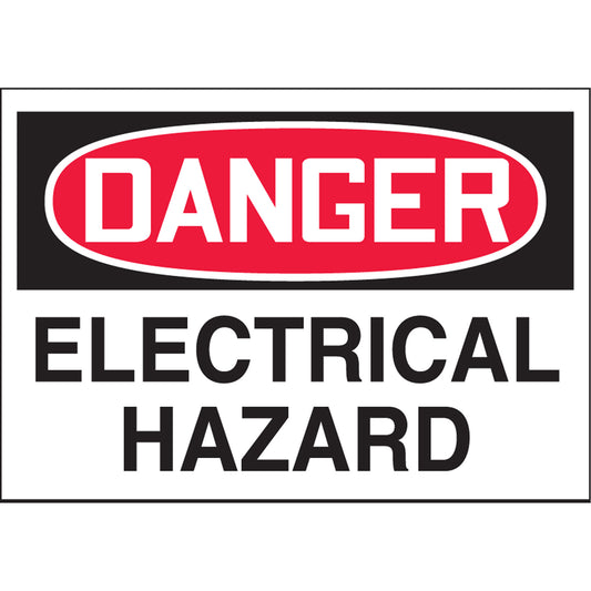 Accuform Signs "Electrical Hazard" Label, 3.5" x 5", Vinyl, English
