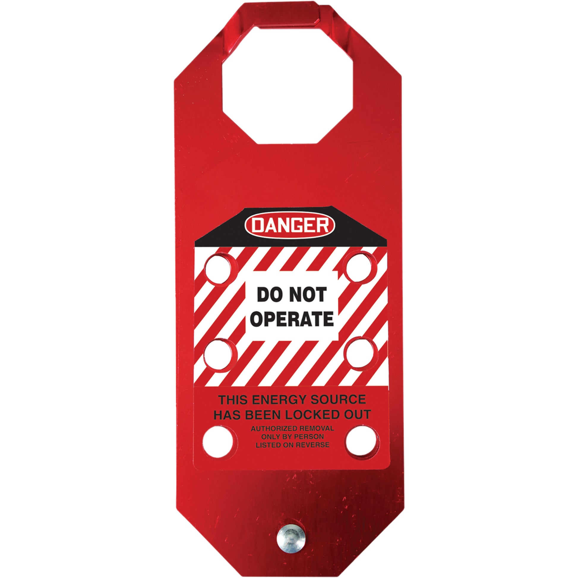 Accuform Signs Stopout® OSHA Danger Aluma-Tag™ Do Not Operate Hasp, Red