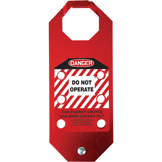 Accuform Signs Stopout® OSHA Danger Aluma-Tag™ Do Not Operate Hasp, Red