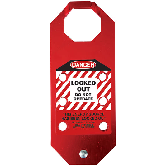Accuform Signs Stopout® OSHA Danger Aluma-Tag™ Locked Out Do Not Operate Hasp, Red