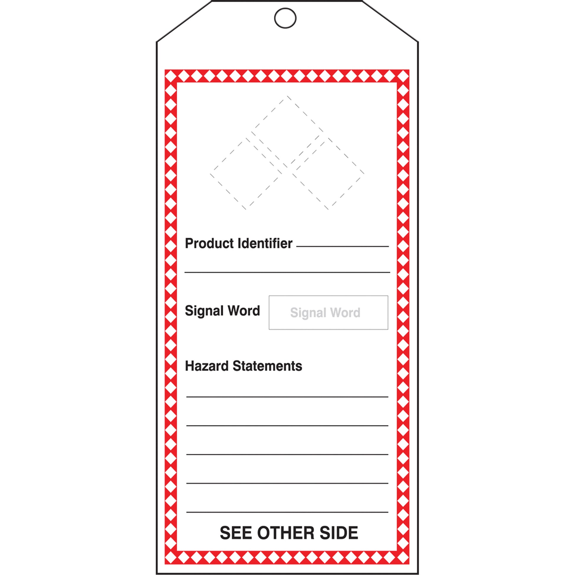 Accuform Signs GHS Jumbo Safety Tag, Cardstock, 3-7/8" W x 8-1/2" H, English