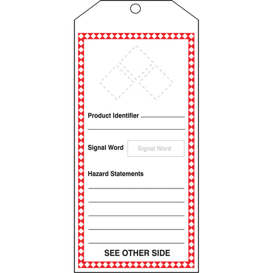 Accuform Signs GHS Jumbo Safety Tag, Cardstock, 3-7/8" W x 8-1/2" H, English