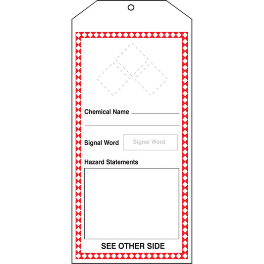 Accuform Signs GHS Jumbo Tags, Cardstock, 3-7/8" W x 8-1/2" H, English
