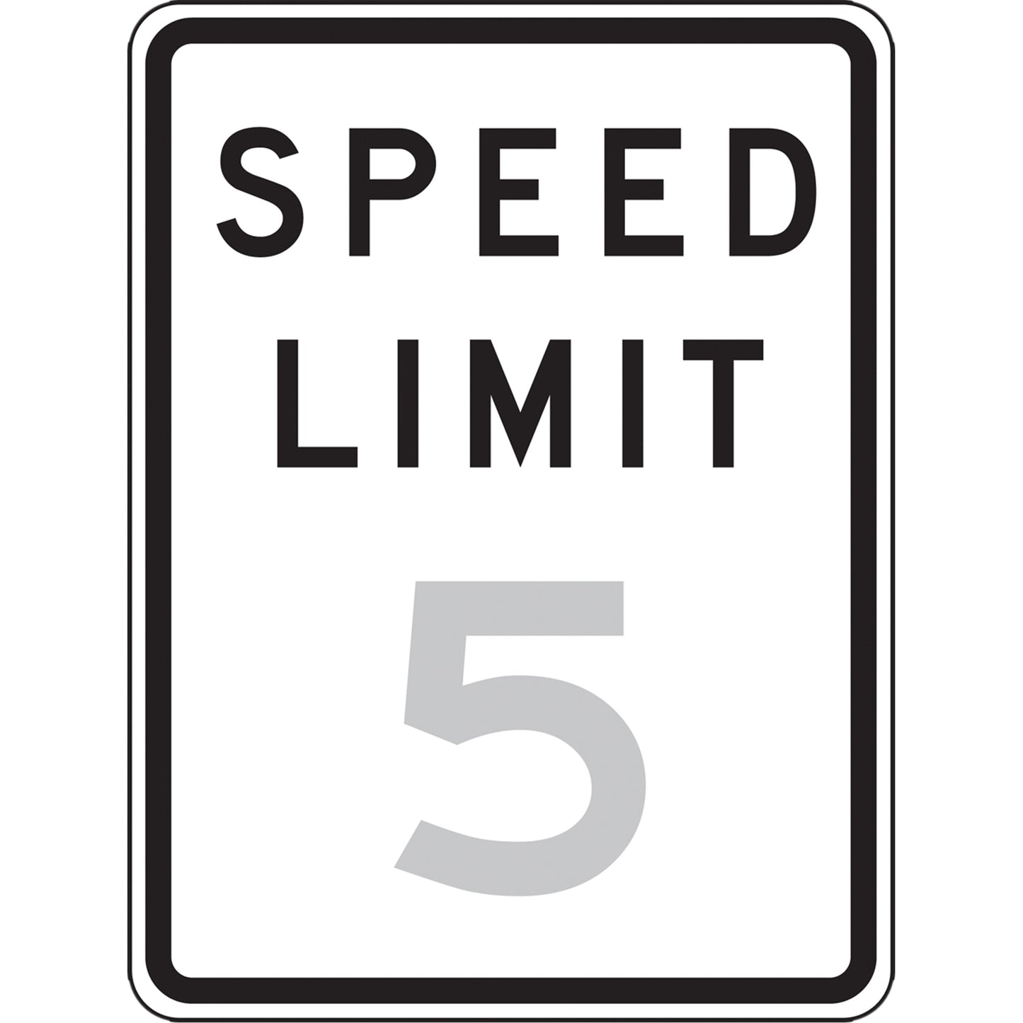 Accuform Signs 5 Km Speed Limit Sign, 24" x 18", Aluminum, English