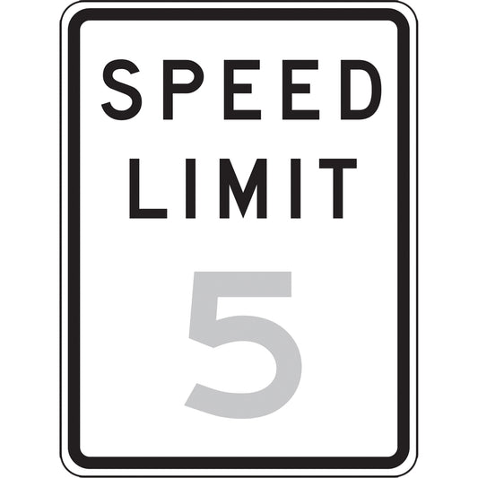 Accuform Signs 5 Km Speed Limit Sign, 24" x 18", Aluminum, English