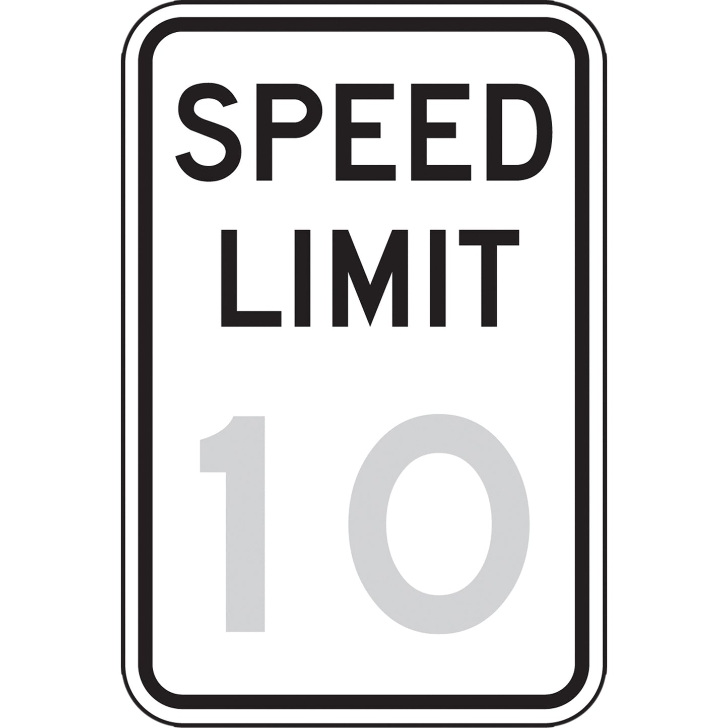 Accuform Signs 10 Km Speed Limit Sign, 18" x 12", Aluminum, English