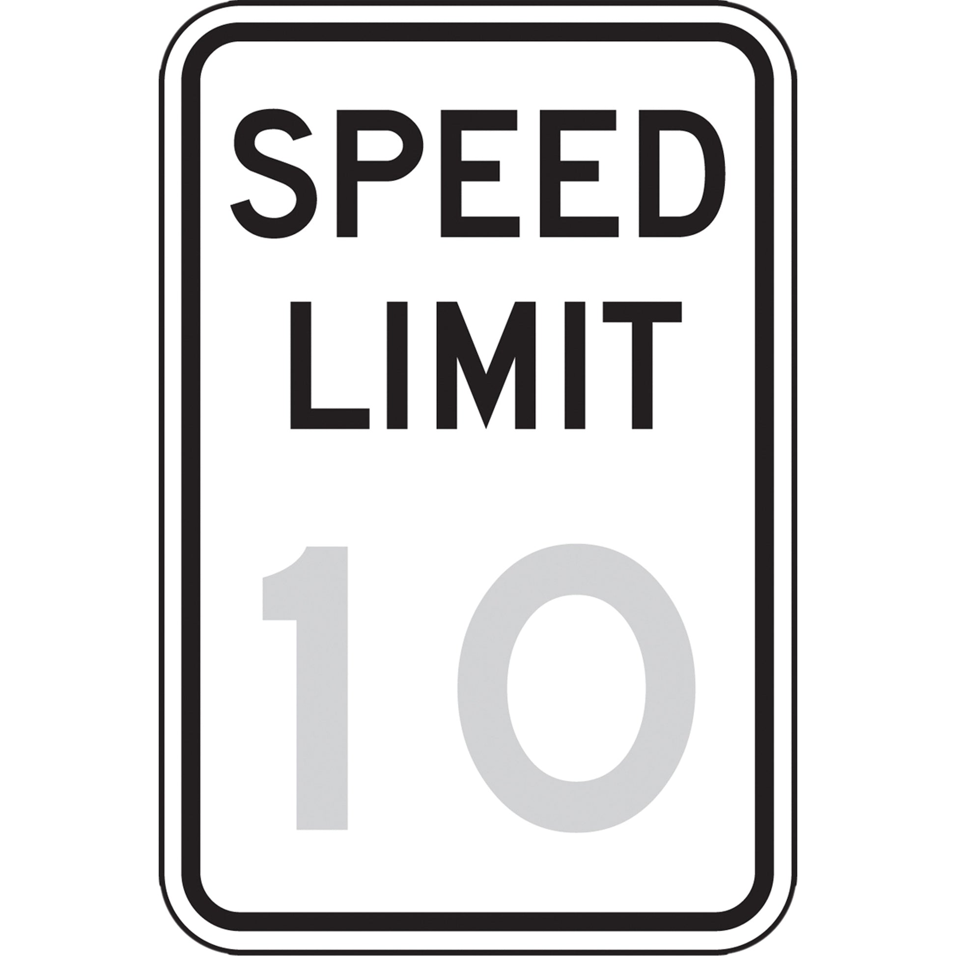 Accuform Signs 10 Km Speed Limit Sign, 18" x 12", Aluminum, English