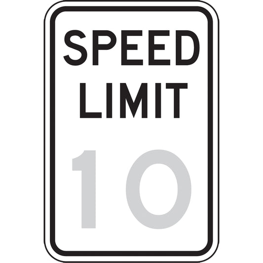 Accuform Signs 10 Km Speed Limit Sign, 18" x 12", Aluminum, English