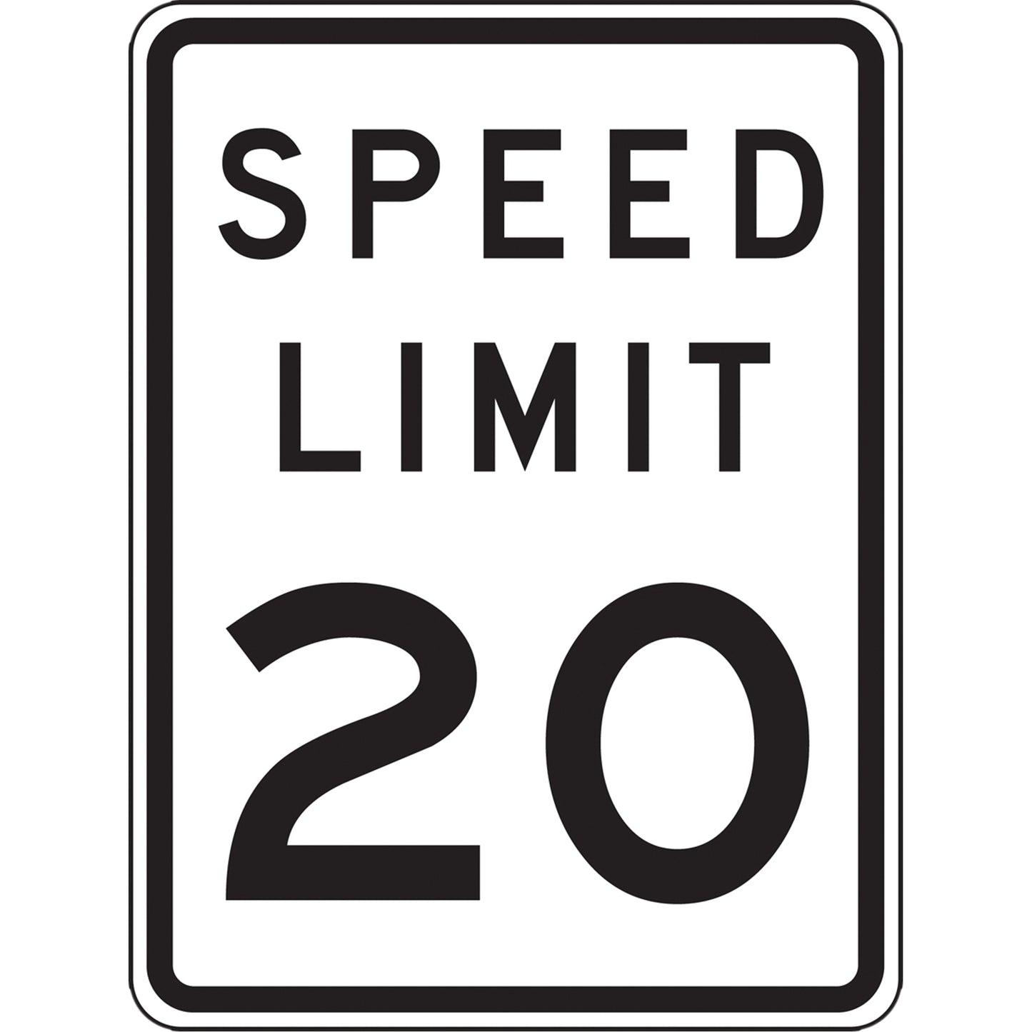 Accuform Signs 20 Km Speed Limit Sign, 18" x 12", Aluminum, English