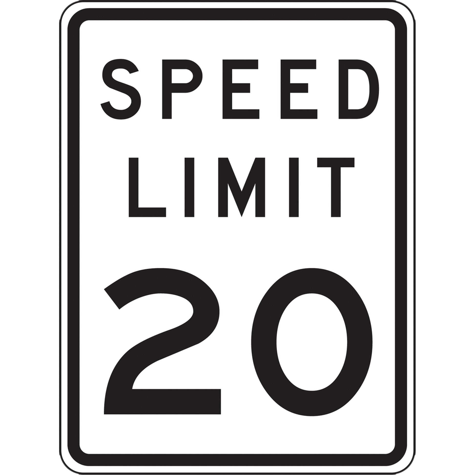 Accuform Signs 20 Km Speed Limit Sign, 18" x 12", Aluminum, English