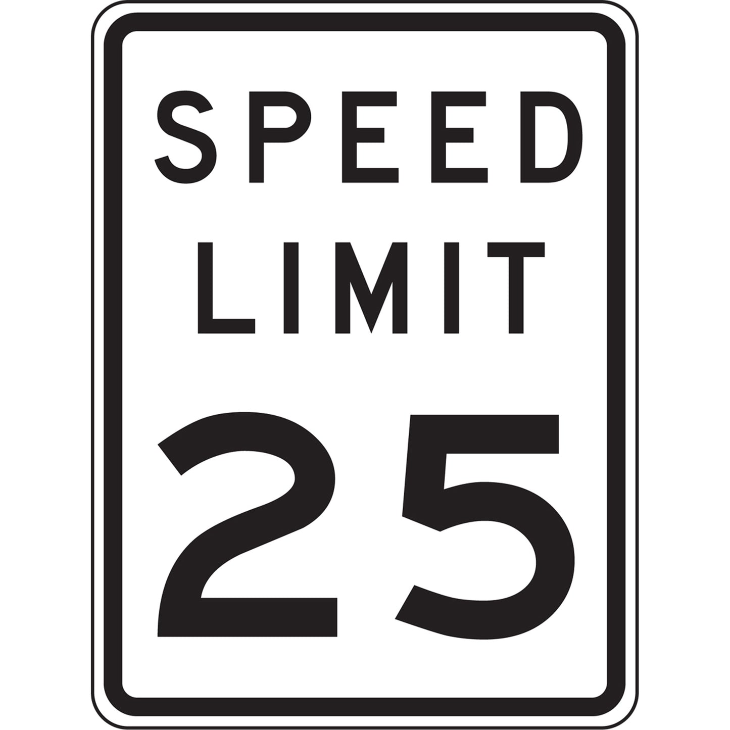Accuform Signs 25 Km Speed Limit Sign, 24" x 18", Aluminum, English