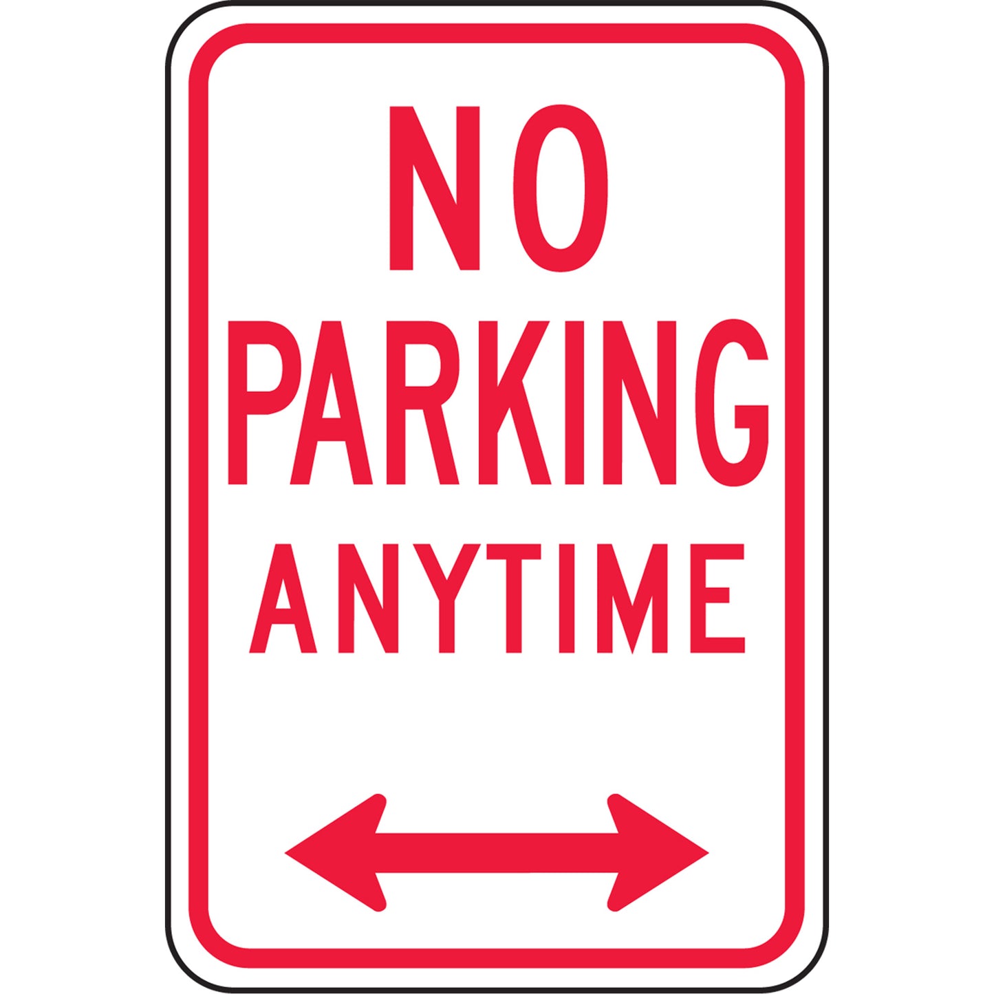 Accuform Signs No Parking Anytime Double Arrow Sign, 18" x 12", Aluminum, English with Pictogram