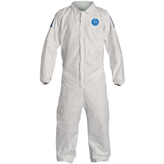 Dupont Personal Protection Coveralls, Large, White, Tyvek® 400 D