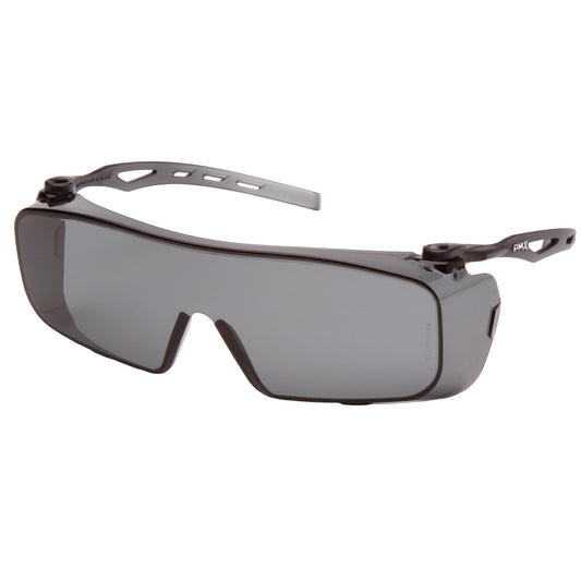 Pyramex Cappture OTG Safety Glasses, Grey/Smoke Lens, Anti-Fog, ANSI Z87+/Meets/Exceeds CSA Z94.3