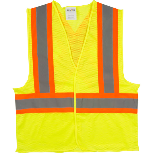 Zenith Safety Products Traffic Safety Vest, High Visibility Lime-Yellow, X-Large, Polyester
