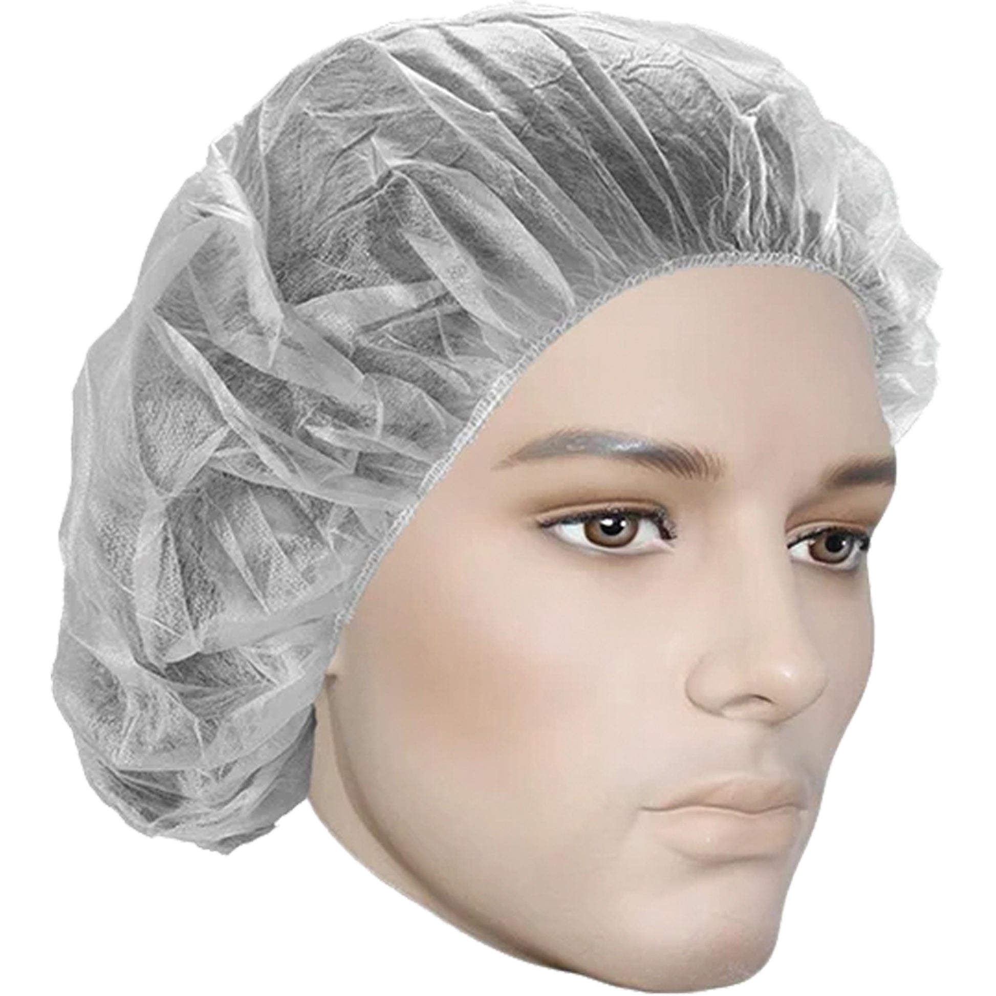 Ronco Bouffant Caps, Polypropylene, 24", White