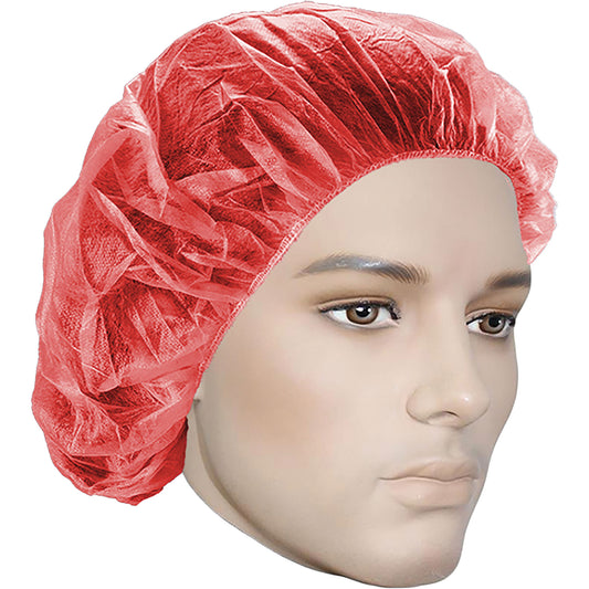 Ronco Bouffant Caps, Polypropylene, 21", Red