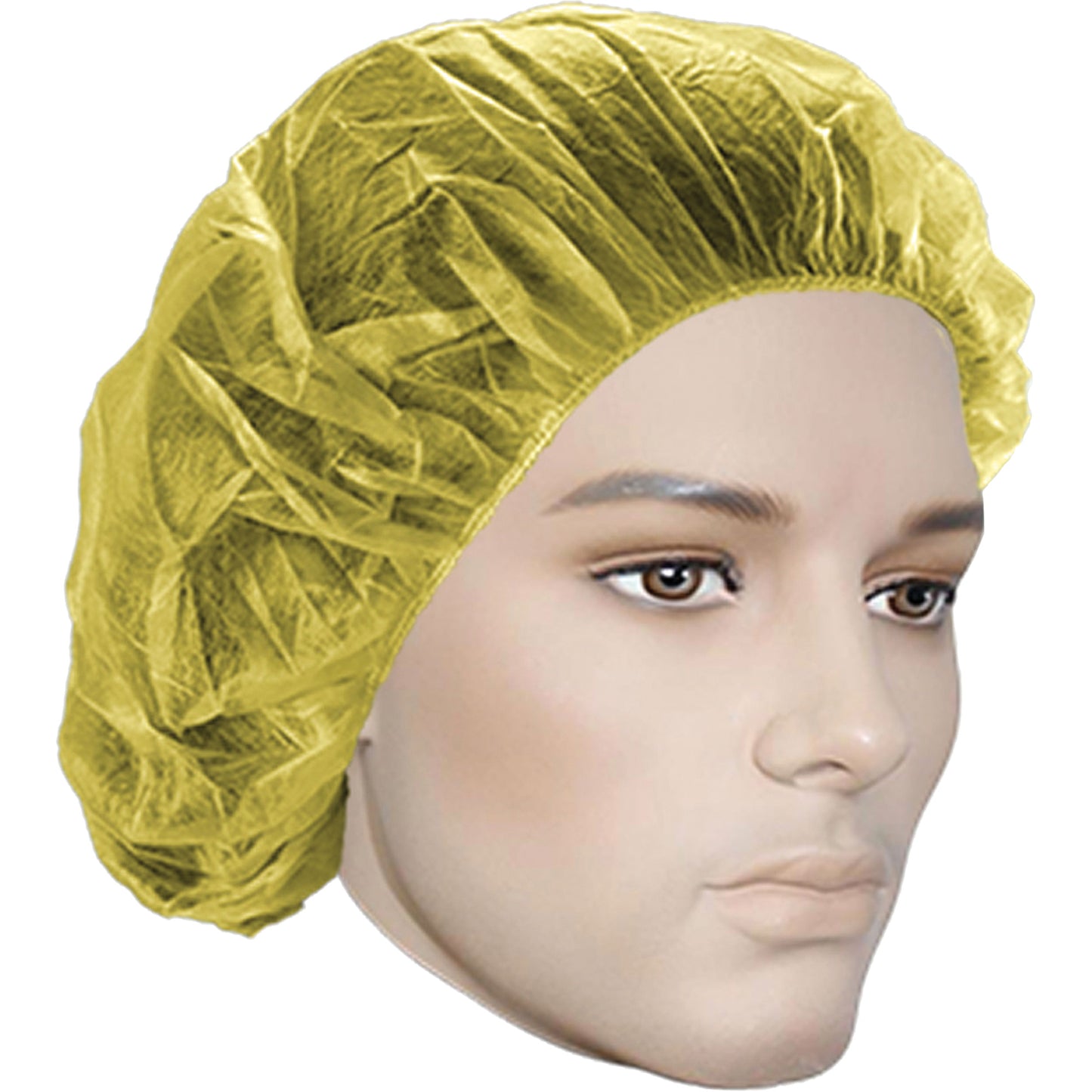 Ronco Bouffant Caps, Polypropylene, 24", Yellow