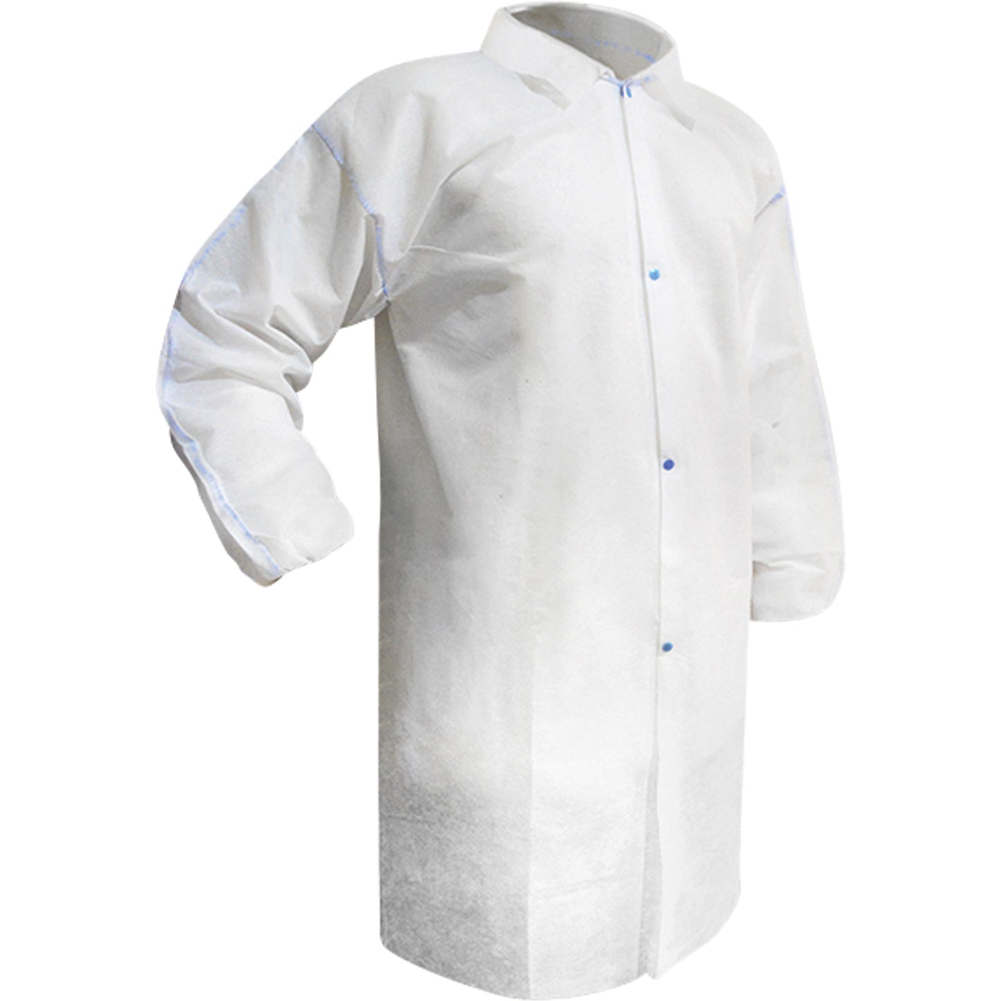 Ronco Disposable Lab Coat, Polypropylene, White, Medium