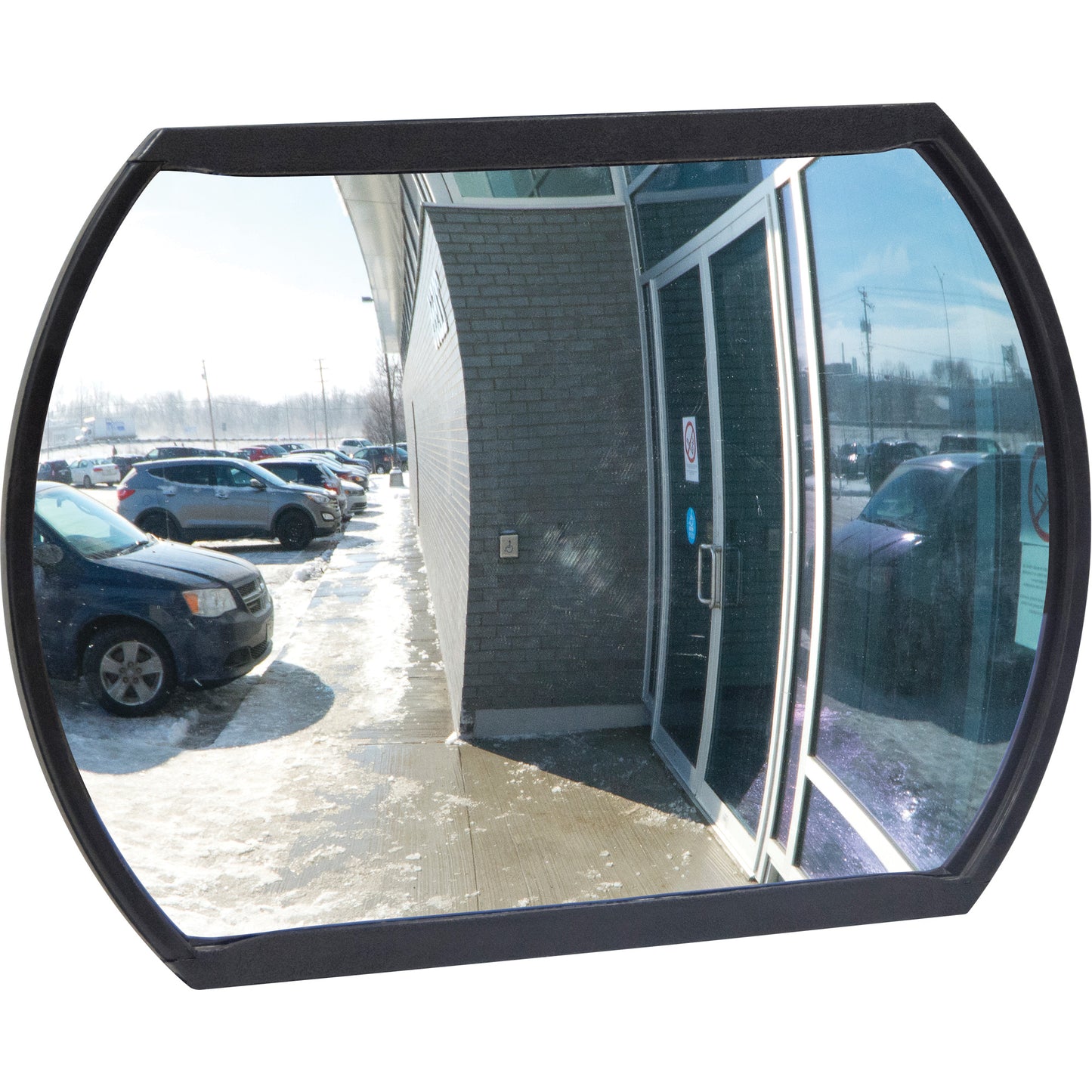 Zenith Safety Products Roundtangular Convex Mirror with Bracket, 12" H x 18" W, Indoor/Outdoor