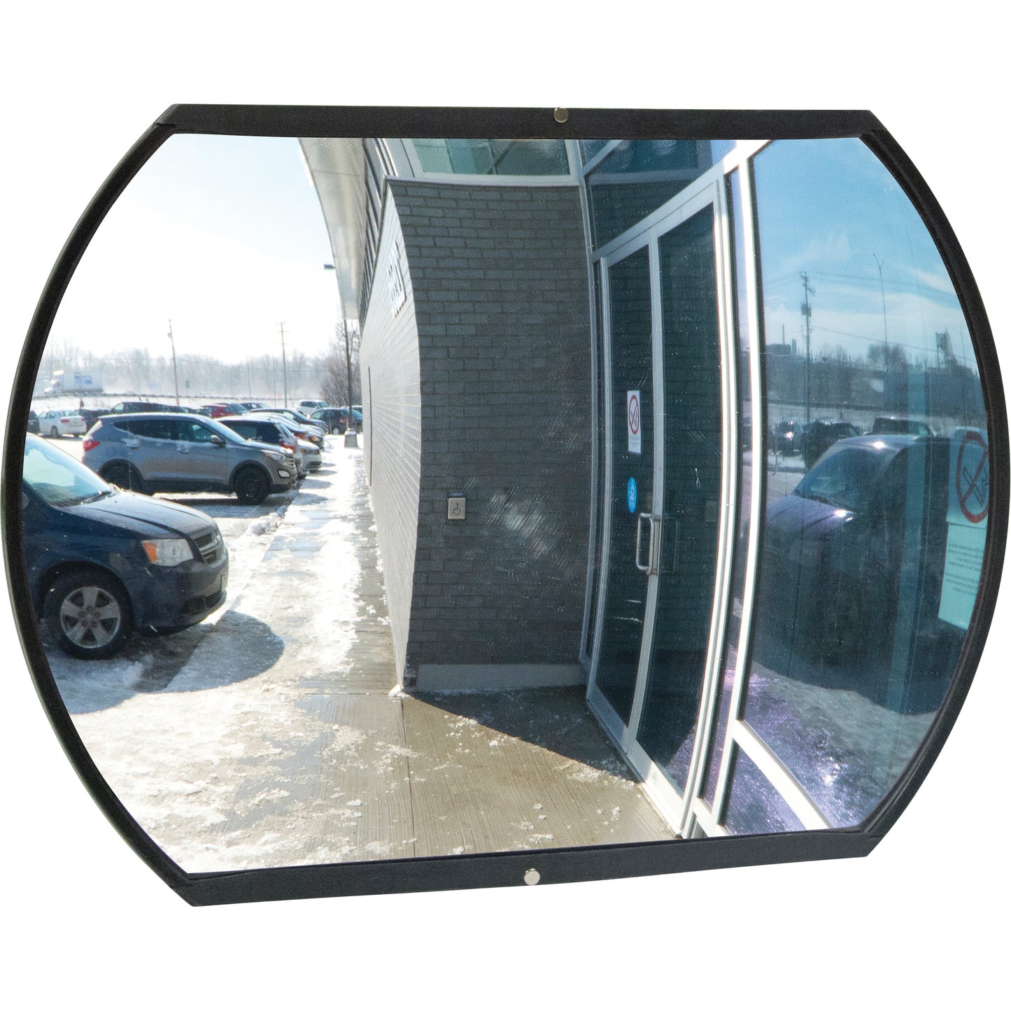Zenith Safety Products Roundtangular Convex Mirror with Bracket, 18" H x 26" W, Indoor/Outdoor