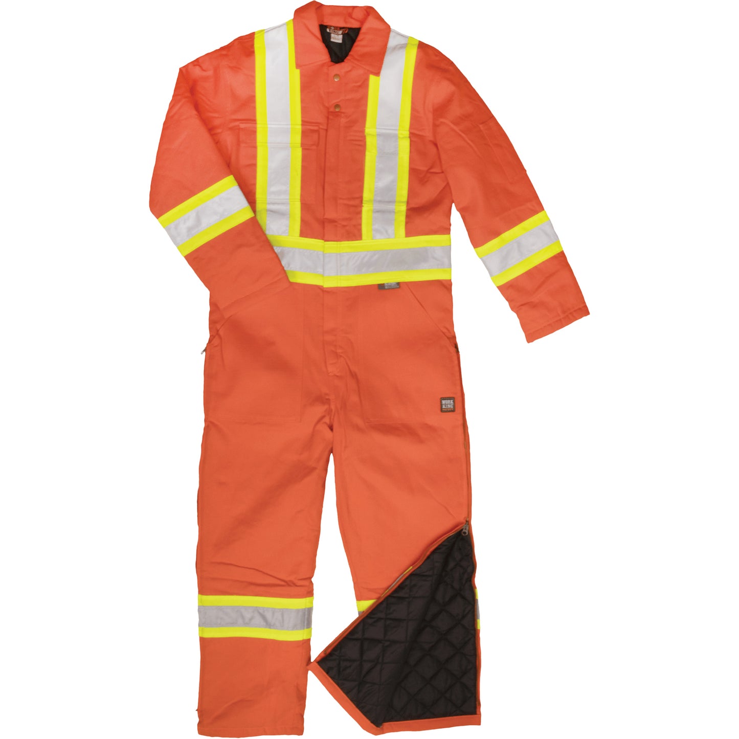 Tough Duck Reflective Duck Coveralls, Large, Orange