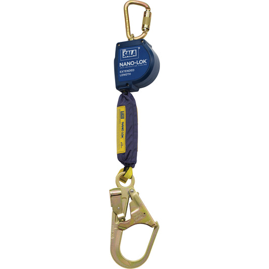 3M DBI Sala Fall Protection Nano-Lok™ Extended Length Self-Retracting Lifeline, 9', Polyester/Web, Swivel