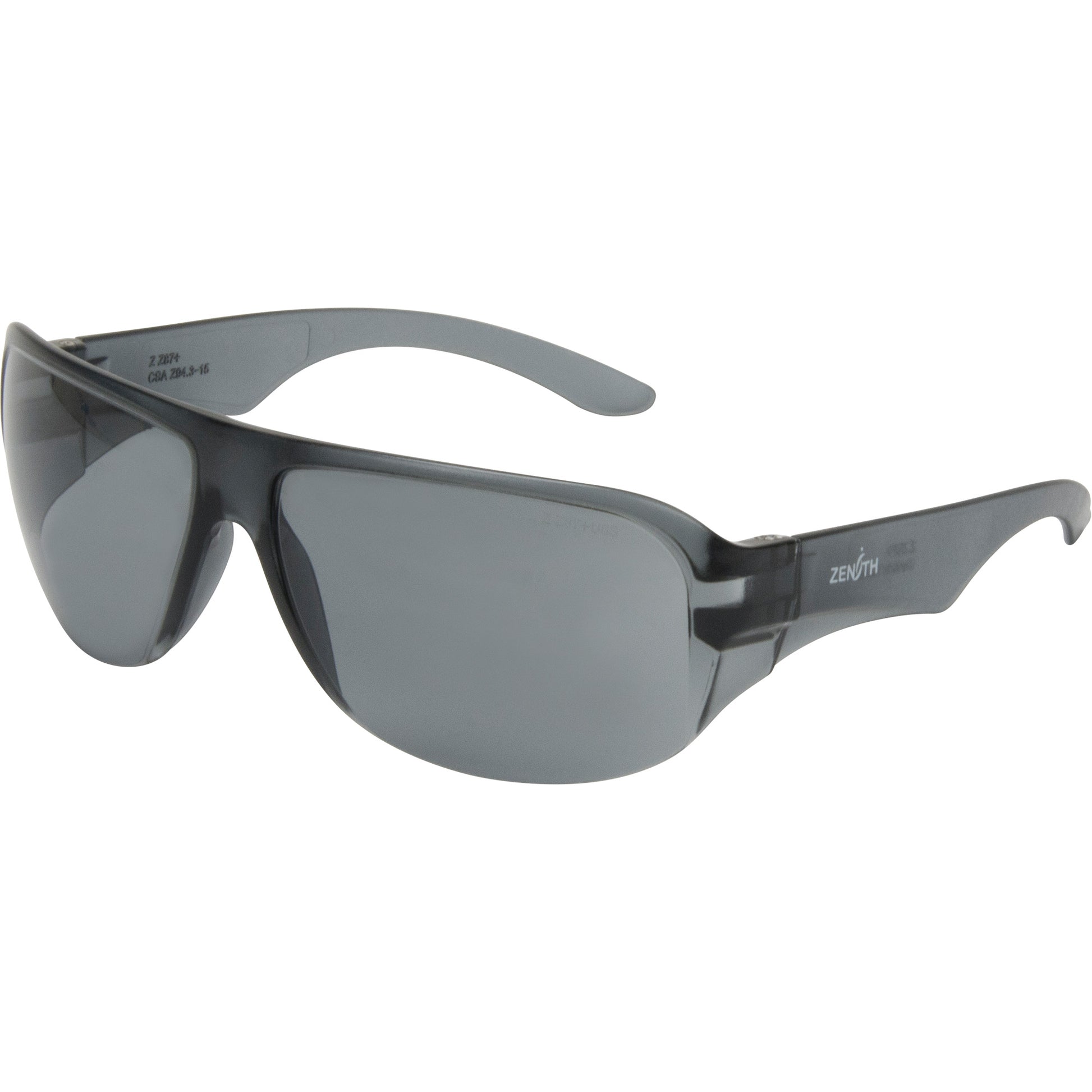 Zenith Safety Products Z2800 Series Safety Glasses, Grey/Smoke Lens, Anti-Scratch, ANSI Z87+/Meets/Exceeds CSA Z94.3