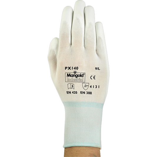 Ansell PX140 Coated Gloves, 10/X-Large, Polyurethane Coating, 15 Gauge, Nylon Shell