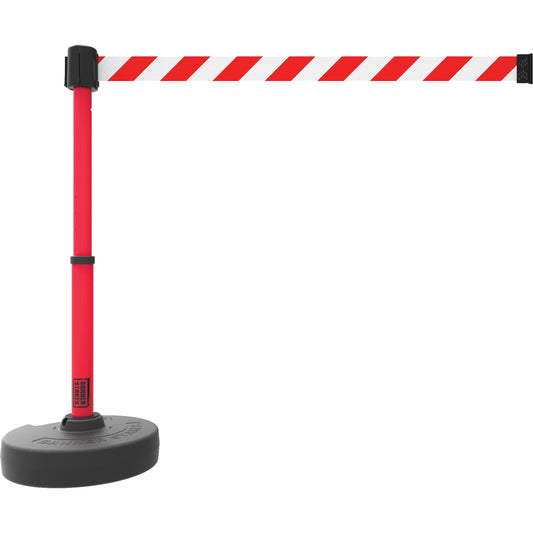 Banner Stakes PLUS Barrier Post Set, Plastic, 42" H, Red Tape, 15' Tape Length