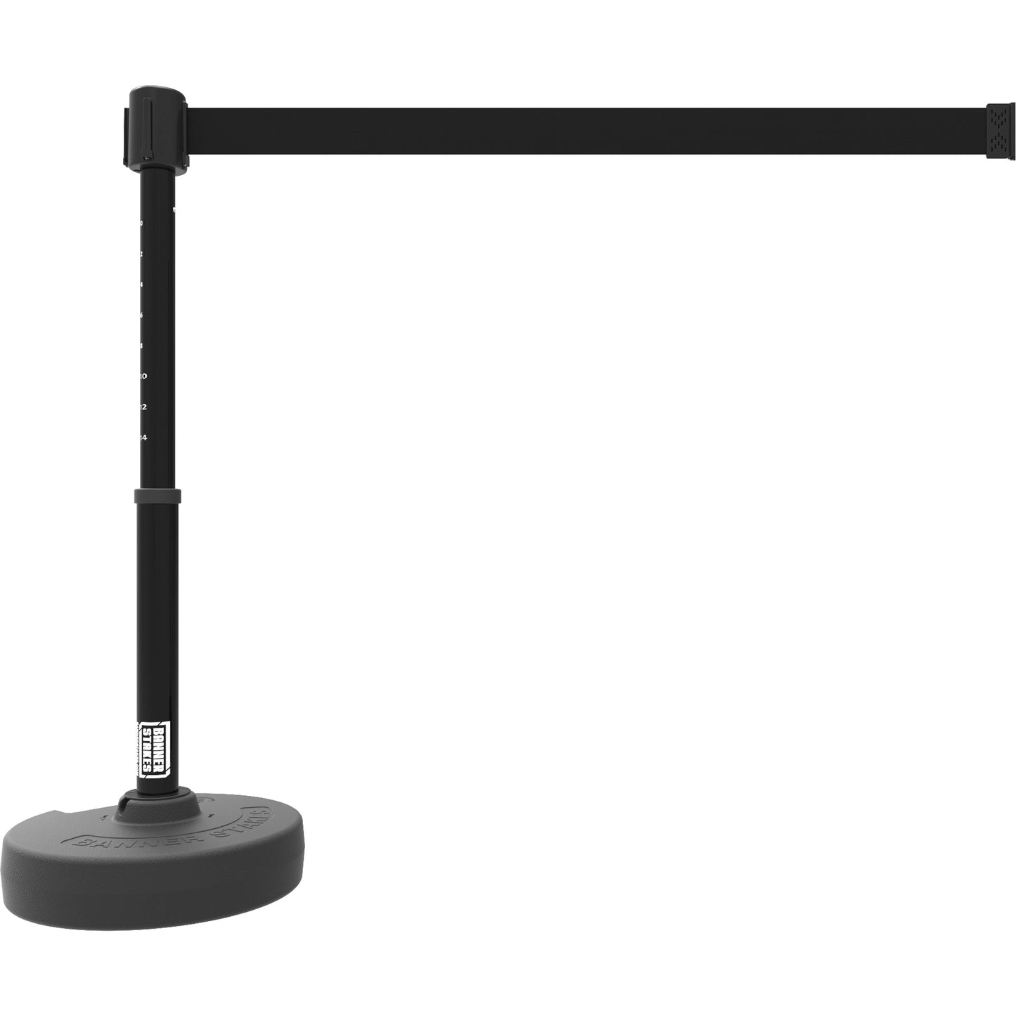 Banner Stakes PLUS Barrier Post Set, Plastic, 42" H, Black Tape, 15' Tape Length