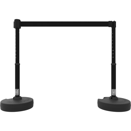 Banner Stakes PLUS Barrier Post Set X2, Plastic, 42" H, Black Tape, 15' Tape Length