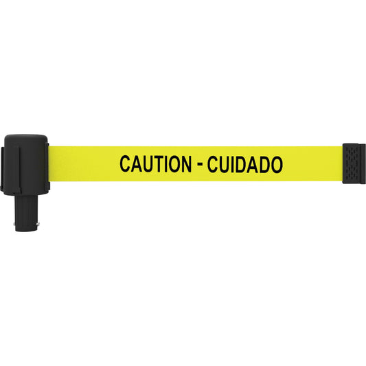 Banner Stakes PLUS Banner Cassettes, Caution - Cuidado, 15', Yellow Tape